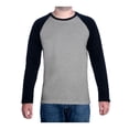 thumbnail image 1 of Playera Simply Basic para Hombre, Mediana Jaspe Gris con Negro Manga Larga Talla M, 1 of 3