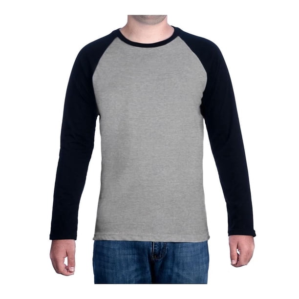 Playera Simply Basic para Hombre, Extragrande Oxford con Azul Marino Manga Larga Talla EG
