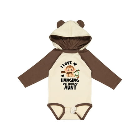 

Inktastic Monkey I Love Hanging out with My Aunt Gift Baby Boy or Baby Girl Long Sleeve Bodysuit