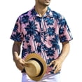 thumbnail image 2 of Button Front Hawaii Shirt,Men Short Sleeve Shirt Summer Short Sleeve Button Front Shirt Coconut Printed Shirt Elevated Design, 2 of 8