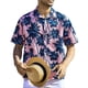 thumbnail image 1 of Camisa de manga corta para hombre, camisa hawaiana con estampado de coco Tropical y botones en la parte delantera, camisa con cuello vuelto Vintage, 1 of 8