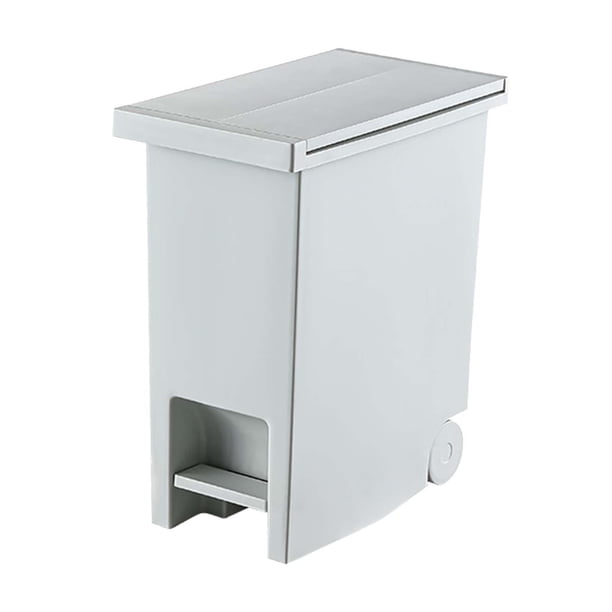 Paso sobre de basura, bote de basura que ahorra espacio, moderno con tapa, bote de basura, cubo de basura con pedal para baño, oficina, granja 12L 335x187x373cm