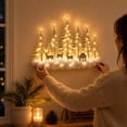 thumbnail image 5 of Illuminated Christmas Forest Wall Ornament 3D Snow Covered Trees Reindeer House for Indoor Holiday Wall Decoration, 5 of 7