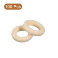 thumbnail image 3 of 100Pack 25mm(1") Natural Wood Rings, 6mm Smooth Unfinished Wooden Circles, 3 of 6