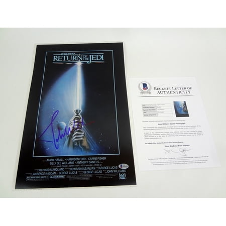 John Williams Signed Star Wars Return Of The Jedi Movie Poster Beckett BAS COA