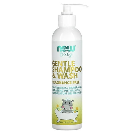 Now Foods Gentle Baby Shampoo & Wash, Fragrance Free 8 oz Liquid