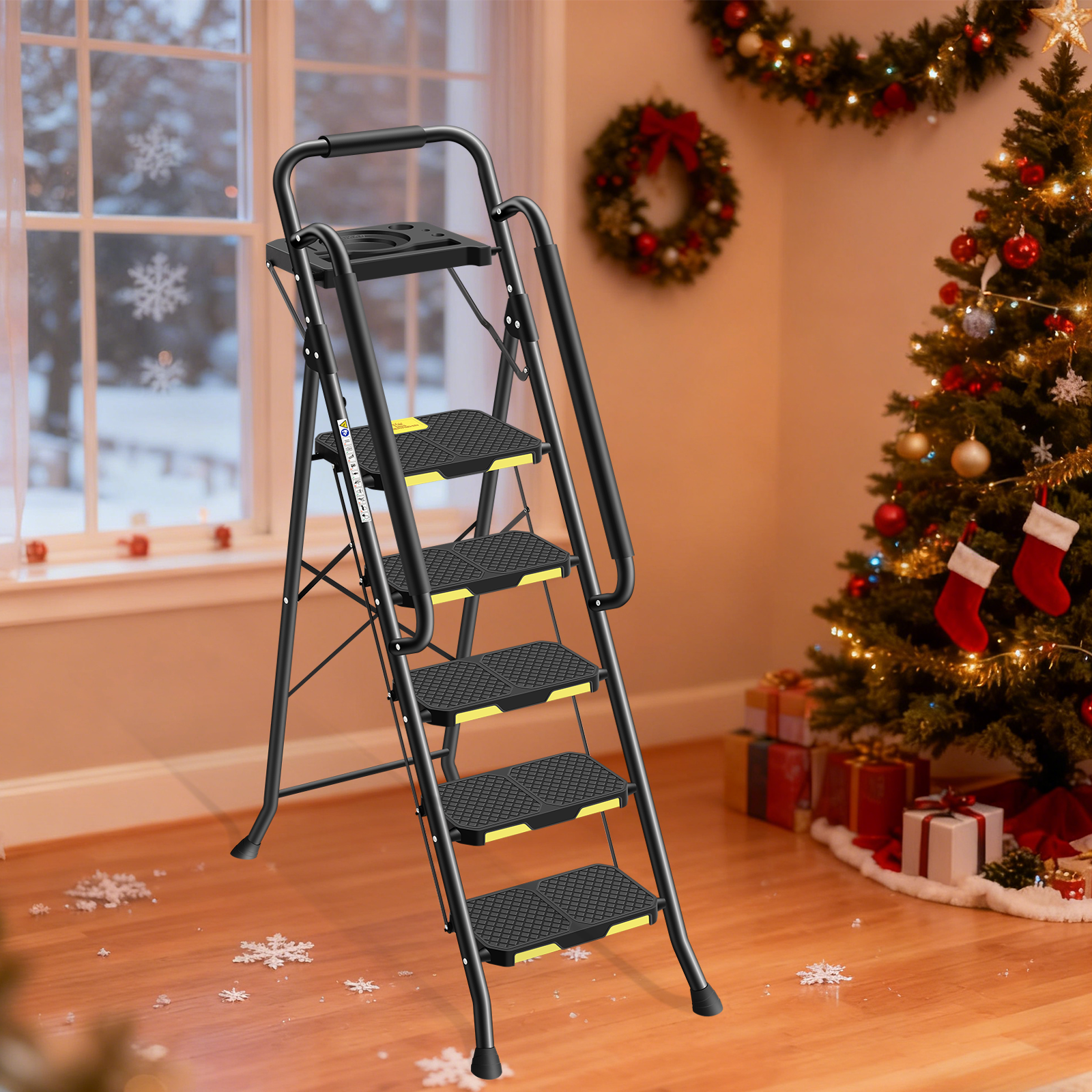 Kingrack 5-Step Folding Ladder, 800 Lb Capacity photo 8