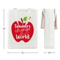 thumbnail image 3 of WaaHome Teacher Appreciation Gifts for Women,Teachers Change The World Canvas Tote Bag With Zipper And Inner Pocket,Durable Tote Bag for Teacher Gifts, 3 of 5