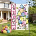 thumbnail image 6 of Rijanmt Spring Easter Bunny Egg Garden Flag Welcome Banner,11.8*17.7" Waterproof Double-Stitched Yard Flag,Happy Bunny Yard Flag For Outside Home Decor,Welcome Banners For Porch Lawn Patio Garden,A, 6 of 7