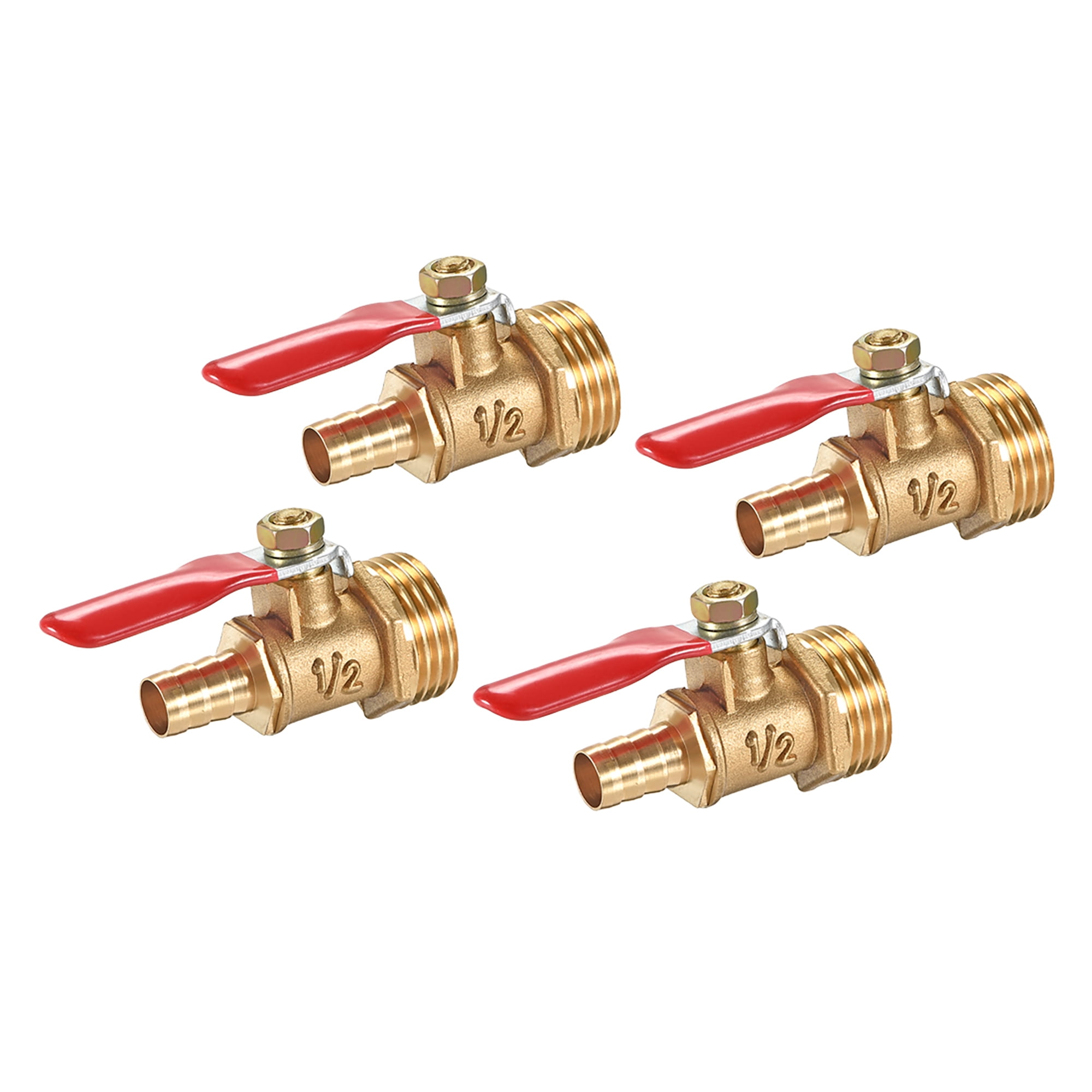 Brass Air Ball Valve Shut Off Switch G1/2 Male to 1/2" Hose Barb Pipe