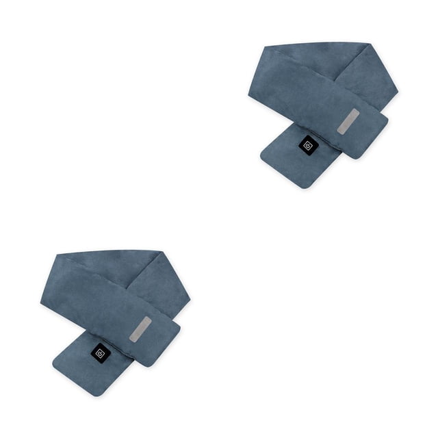 Advancent Bufanda de calefacción de invierno 3 niveles de temperatura ajustable USB calentador de cuello bufandas lavables con agua 5W Azul marino 2Conjunto