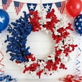 thumbnail image 2 of 19.6In Patriotic Berry Wreath, Multicolor Plastic Decor for Front Door Wall Stair Railing, Ideal Ornament for 4th of July Home Parties and Holiday Celebrations, 2 of 7