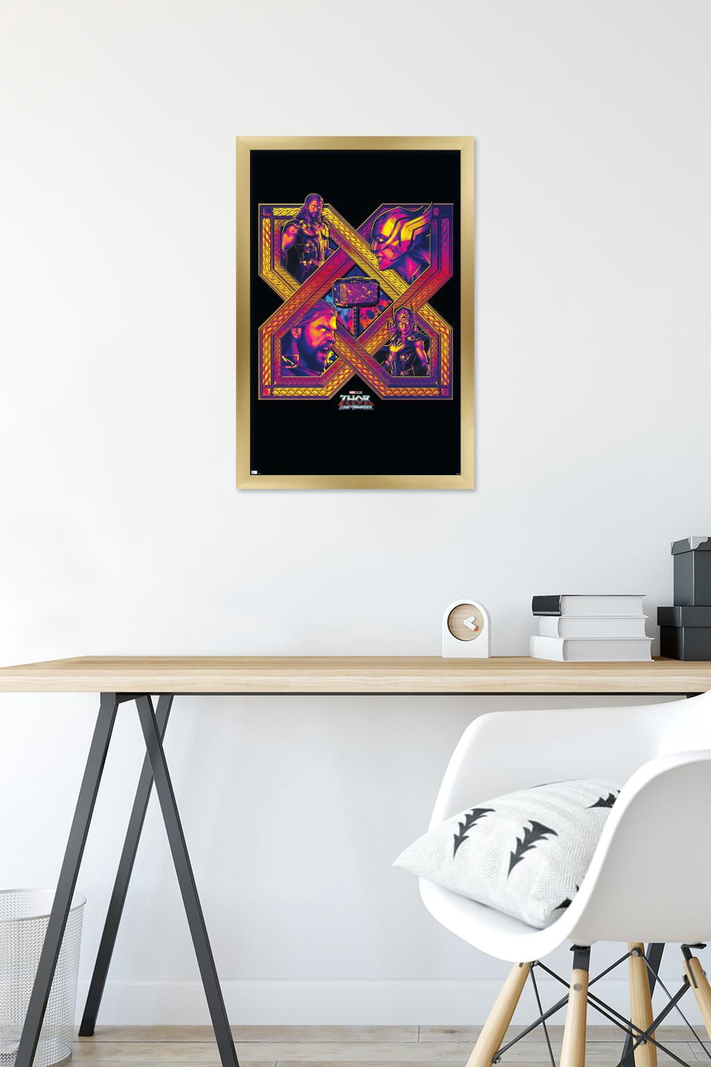 Marvel Thor: Love and Thunder - Cross Wall Poster, 14.725" x 22.375" Framed