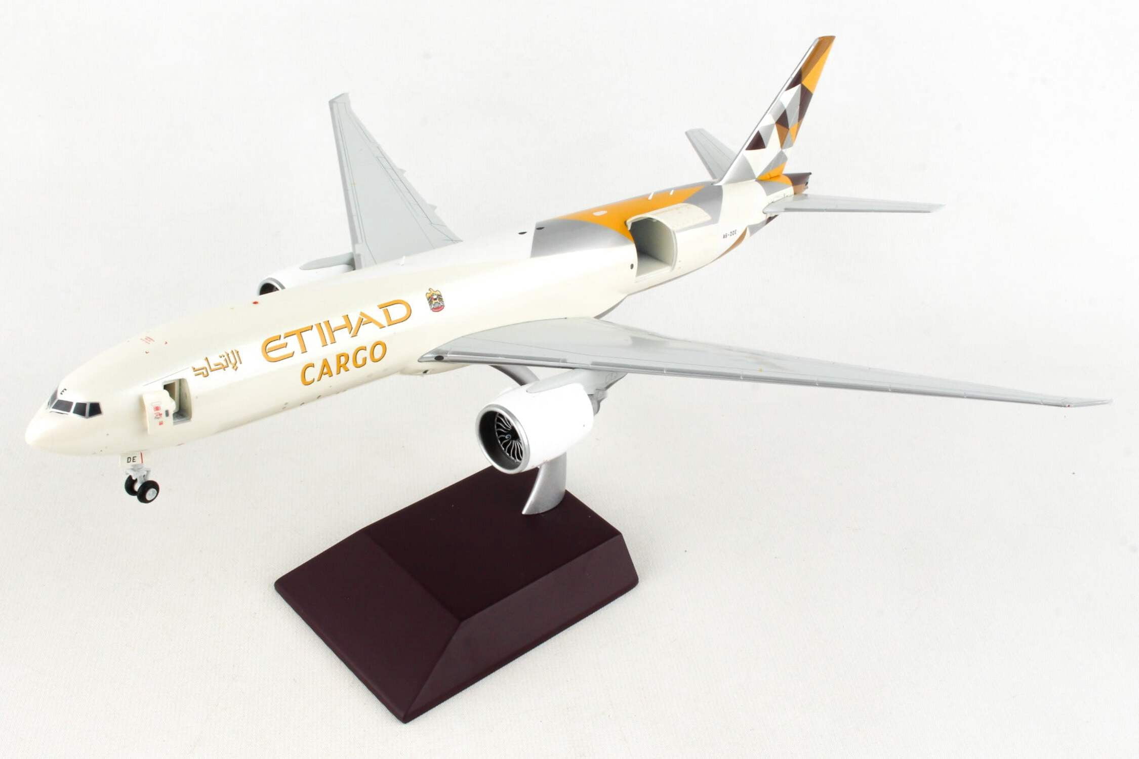 Boeing 777F Commercial Aircraft "Etihad Airways Cargo" Beige with Tail Graphics 1/200 Diecast Model Airplane by GeminiJets