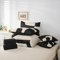 thumbnail image 6 of Homewish Wblack Brown Lines 7-Piece Twin Bedding Sets,Modern Asbtract Geometric Bedding Comforter Set,Minimalism Style Sheet Sets For Men Women,Super Cozy Room Decor Reversible, 6 of 8