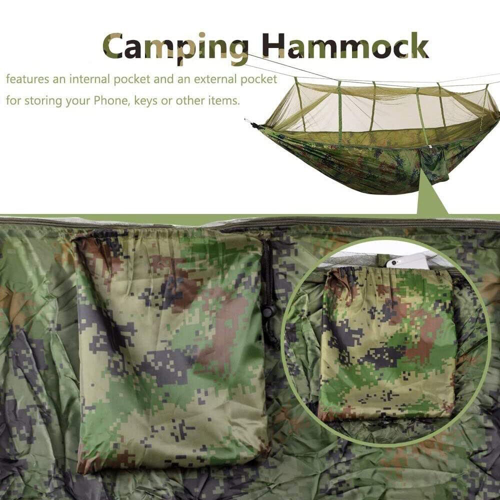 Double Hammock High Capacity & Tear Resistance Camping Hammock with Net for Backpacking, Travel, Beach, Camping, Hiking - image 2 of 7