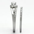 thumbnail image 4 of TK971 - High polished (no plating) Stainless Steel Ring with AAA Grade CZ  in Clear, 4 of 5