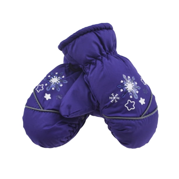 Niños Mittens Invierno Impermeable Con Gancho Deportes Deportes Niños Regalos Patrones Actividades al aire libre para el clima frío Púrpura Inevent HA059229-03B