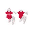 thumbnail image 2 of Suealasg Baby Boys Girls Americana Clothes Short Sleeve Letter Print Romper +Fireworks Print Pants+Headband +Hat Infant 4th of July Outfits Newborn Independence Day Clothing, 2 of 8