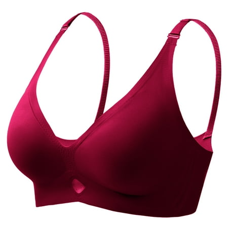 Siilsaa Women s Wireless Bra  Comfort Revolution Full-Coverage Wirefree Bra for Women Wine M