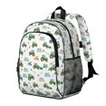 thumbnail image 2 of Tractor and Wheelbarrows White Pattern Backpack for School, Cute School Bag with Adjustable Shoulder Straps and Padded Back, 15"x11.42"x5.5", 2 of 5