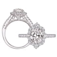 thumbnail image 2 of Lakshya Jewel LLC Cubic Zirconia Oval Cut Women's Engagement aBand Ring 14K White Gold Plated, 2 of 6