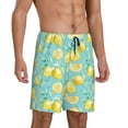 thumbnail image 2 of Bixox Men's Yellow Lemon printed lightweight casual shorts, soft sleep shorts with pockets., 2 of 7