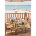 thumbnail image 2 of 60x120 Inch Outdoor Tablecloth with Umbrella Hole Zipper Rectangle Sunflower Rectangular Tablecloths Outside Waterproof Summer Botanical Vintage Spring Floral Patio Table Cloth Cover for Picnic Party, 2 of 8