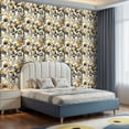 thumbnail image 2 of Peel and Stick Wallpaper Contact Paper Botanical Floral Yellow Black Grey Leaves Flowers Self Adhesive and Removable 17.7in x 118in, 2 of 8