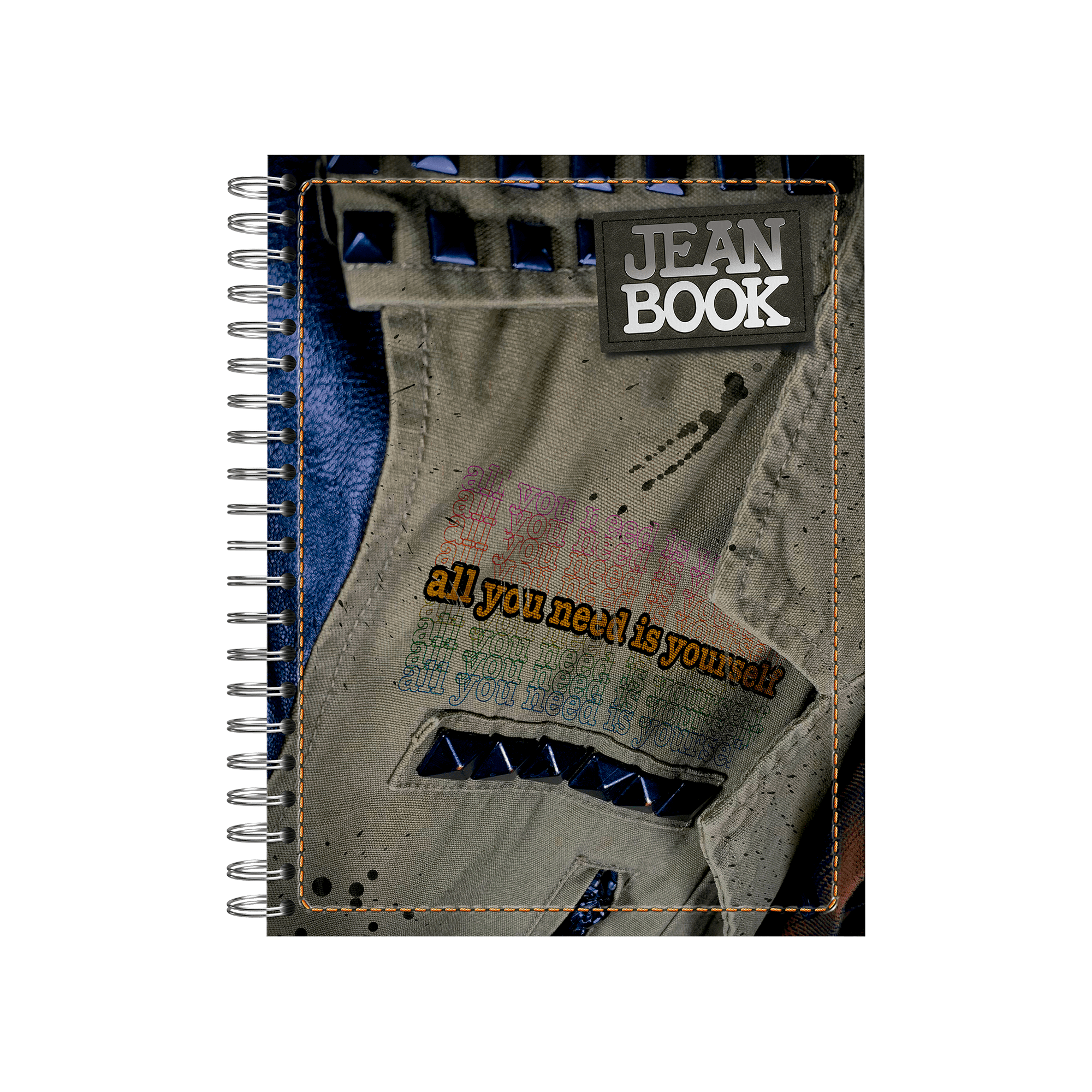Norma Jean Book Revolution DB Large Wide Rule Spiral Notebook 9" x 11" Multicolor 200 Sheets