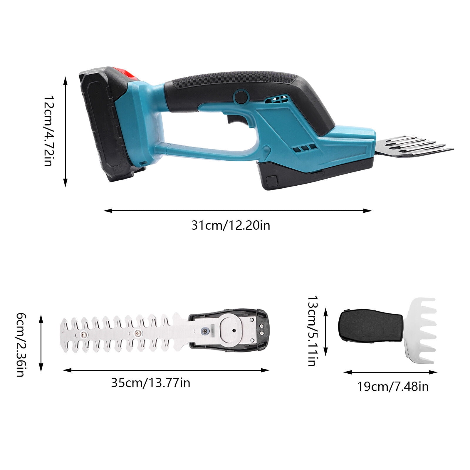 Hedge Trimming Tool, Electric Shrub Trimming Tool Gardening Tool, 2-in-1 Hedge Trimmer 200W 12.2*4.72in