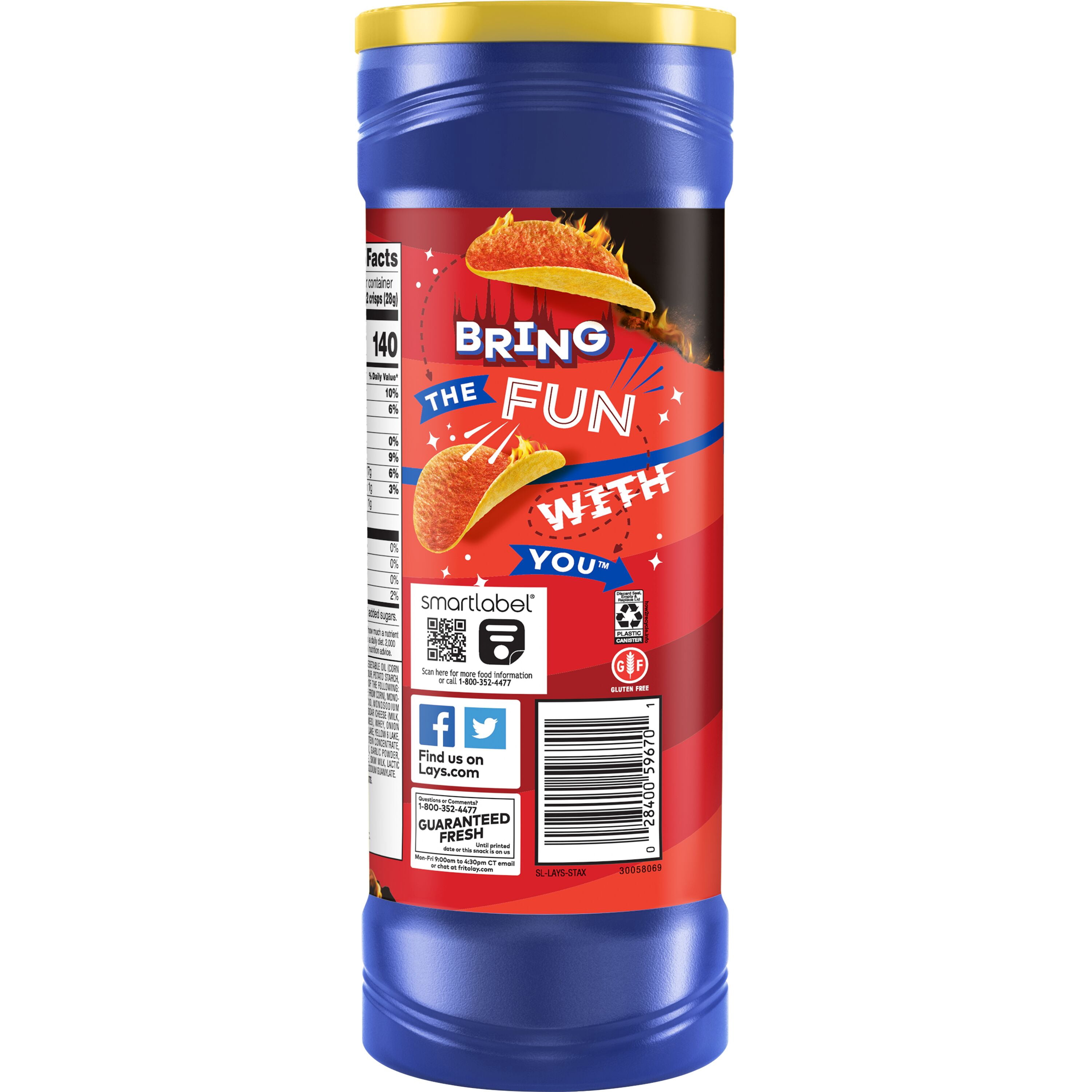 (11 pack) Lay's Stax Potato Crisps Xtra Flamin' Hot Flavor, 5.5 oz