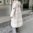 thumbnail image 4 of Women Fashion Hooded Over The Knee Padded Jacket Long Loose Thick Padded Jacket Warm Winter Jackets Women Coats for plus Size Women Womens Long Winter Coat Hoods for Jackets Girls Thickened down, 4 of 5