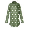 thumbnail image 4 of TQWQT Plus Size Turtlenecks for Women Loose Fit Polka Dot Printed Tunic Top Long Sleeve Mockneck T-Shirts Curved Hem Graphic Tee Fall Outfits 2024 Green 2XL, 4 of 5