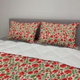 thumbnail image 2 of Poppy Flower Comforter & Sham Bedding Set, Abstract Floral Arrangement Doodle Style Petals and Leaves Classic Retro, 3 pcs Duvet Set Microfiber Filling Quilt, 5 Sizes, Green Red Beige, by Ambesonne, 2 of 4