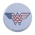 thumbnail image 1 of Wonder Woman USA American Flag Logo Pinback Button Pin, 1 of 5