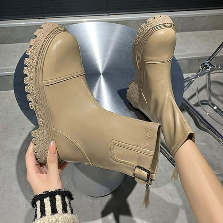 Summer Saving Clearance AXXD Mid-Calf Boots Winter Christmas Fall Boots For Women 2024 Over-the-Knee Mom Hiker Boots Steel Toe Shoes For Women Soft Shoes For Rollback