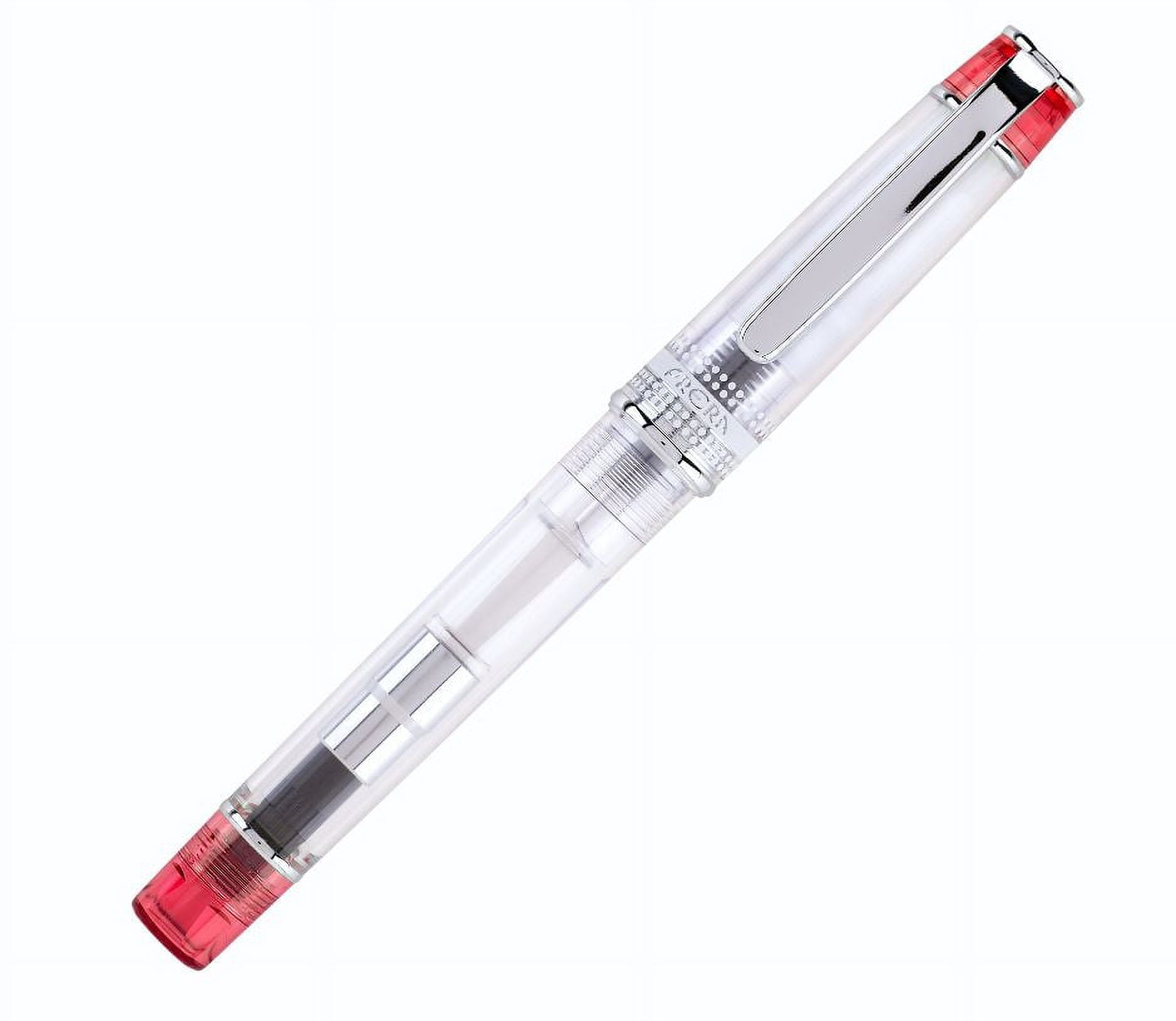 Pilot Prera Fountain Pen - Red & Clear Body - Fine Point