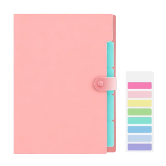 A4 5-Pocket Expandable Accordion File Folder, Lightweight Expanding File Holder For Sorting Bills, Papers & Receipts (Pink)