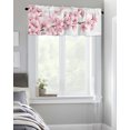 thumbnail image 4 of Kitchen Cafe Valance Curtain for Small Windows,Spring Pink Sakura Blossom Flowers Rod Pocket Short Valances Floral Garden Art on White Window Treatment Panel for Living Room/Bedroom/Bathroom,54x18in, 4 of 9