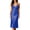Blue, variant on Womens Long Lingerie Satin Lace Trim Crisscross Back Nightgown Lingerie for Women White M