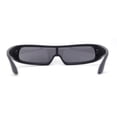 thumbnail image 4 of Monolens Narrow Shield Cyclops Wrap Robotic Plastic Sunglasses All Black, 4 of 4