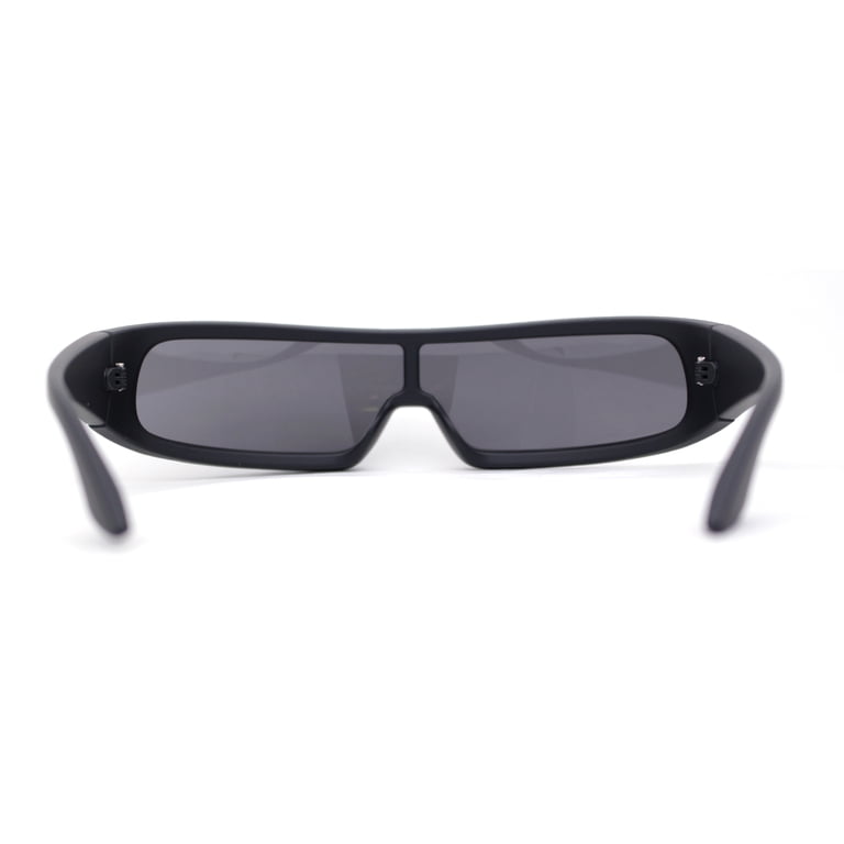 Monolens Narrow Shield Cyclops Wrap Robotic Plastic Sunglasses All