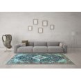 thumbnail image 3 of Ahgly Company Indoor Rectangle Medallion Light Blue Traditional Area Rugs, 6' x 9', 3 of 4