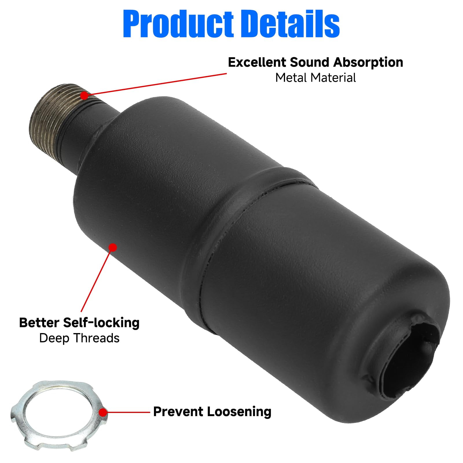 Exhaust Header Pipe Muffler Replacement for Predator 212 196cc 224cc 6.5hp Coleman CT200U CT200U-EX BT200X Baja Warrior MB200 GX160 Hammerhead Mini Bike Go Kart Part with Heat Shield Tape