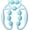 Sky Blue, variant on ABCISI 9 Wheels Muscle Roller, Leg Massager for Deep Tissue Massage, Textured Roller for Muscle Relaxation, Manual Massager for Thighs, Arms, Legs, Waist, Back, Double Massage Area Design (Sky Blue)