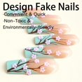 Green French Tip Press on Nails Extra Long Ballerina Coffin Nails 3D