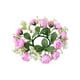 thumbnail image 2 of Corona Portavelas con Rosas de Té Pequeñas Simuladas | Flores de Tela Multicolor con Hojas Verdes | Aro Decorativo para Velas de 25 Cm | Centro de Mesa Reutilizable para Decoración Navideña | Adorno, 2 of 6