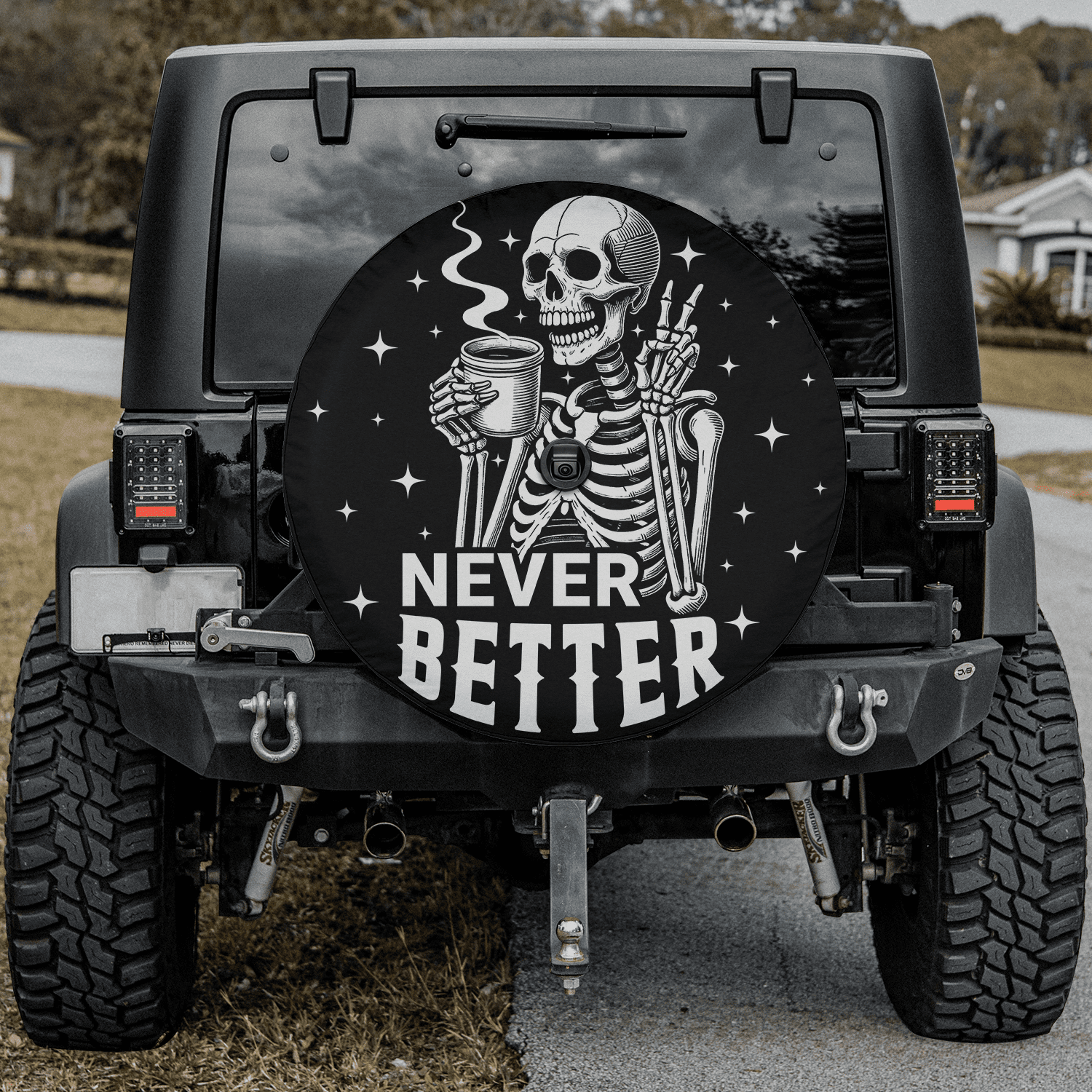 Skeleton Guitar Paradise Of Music Design Spare Tire Cover - Jeep Tire... Skeleton Guitar Paradise Of Music Design Spare Tire Cover - Jeep Tire...