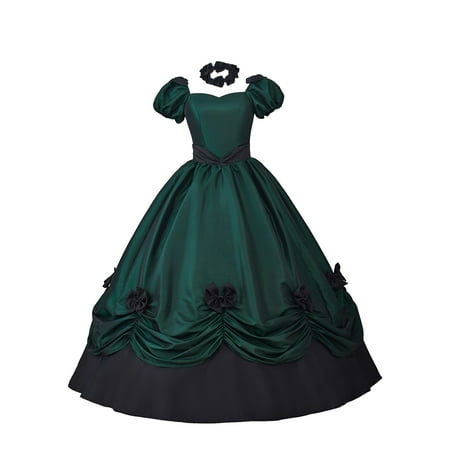 LARUYEKO Mid European and Lace Patchwork Retro Court Style Large Flared Sleeve Dress Performance Clothing Mens Shirt Black Womens Dress Vintage Gothic Corset Dress for Women Corset White Leather